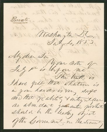 Lot #146 Franklin Pierce: July 4th letter as President: “The leading object of the Government ... the security of the public funds” - Image 2