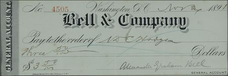 Lot #220 Alexander Graham Bell Check - Image 2