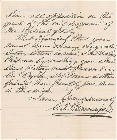 Lot #408 Pierre G. T. Beauregard: Beauregard rallies support behind Winfield Hancock?s presidential candidacy, which ?would silence cry about Confederate Brigadiers & bloody shirt? - Image 1