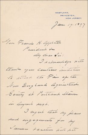 Lot #31 Grover Cleveland Handwritten Letter Signed - Image 2