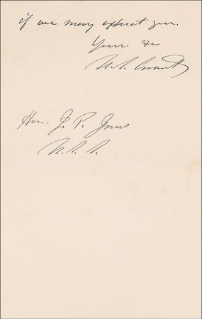 Lot #85 U. S. Grant: Grant extends a dinner invitation to two senators - Image 1