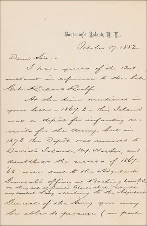 Lot #435 Winfield Scott Hancock: Assisting in fact-finding about poet and soldier Richard Realf - Image 2