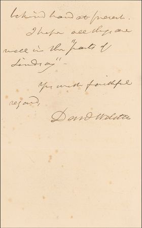 Lot #396 Daniel Webster: “The wheat & grass crops look finely” - Image 1