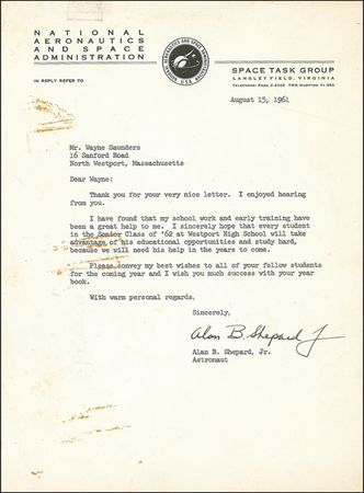 Lot #547 Mercury 7: STAR CORRESPONDENTS: Set of letters from the MERCURY 7 astronauts - Image 2