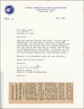 Lot #547 Mercury 7: STAR CORRESPONDENTS: Set of letters from the MERCURY 7 astronauts - Image 5