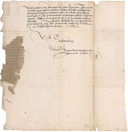 Lot #609 Raymund Anton u. Hieronymus Fugger Signed Document - Image 2