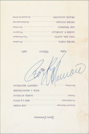 Lot #1431 Rocky Marciano: Rocky signs a 1960s program ? as does NFL great Andy Robustelli - Image 2
