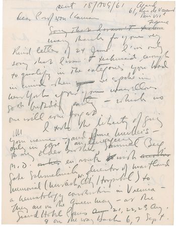 Lot #1293 Moe Berg: Mysterious diamond star/secret agent references his days of international espionage - Image 1