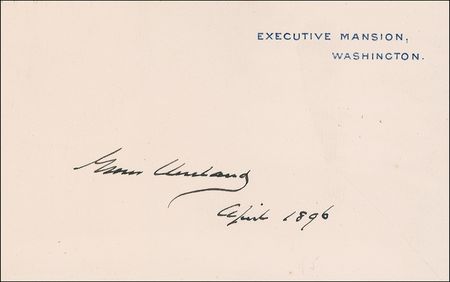 Lot #15 Grover Cleveland White House Card