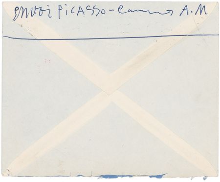 Lot #679 Pablo Picasso Hand-Addressed and Signed Envelope - Image 2