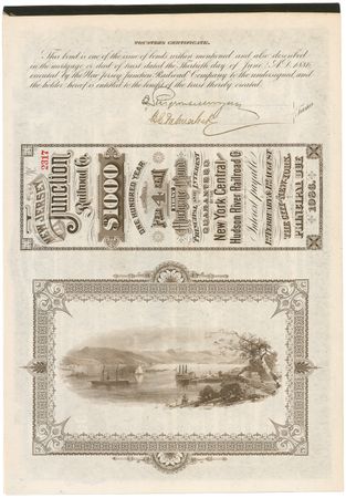 Lot #306 J. Pierpont Morgan: Exceptional Railroad bond signed by J. P. Morgan - Image 1