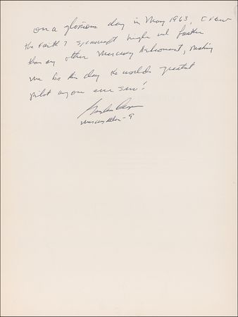 Lot #517 Gordon Cooper: ?On a glorious day in May 1963, I flew the Faith 7 spacecraft higher and faster than any other Mercury astronaut? - Image 1