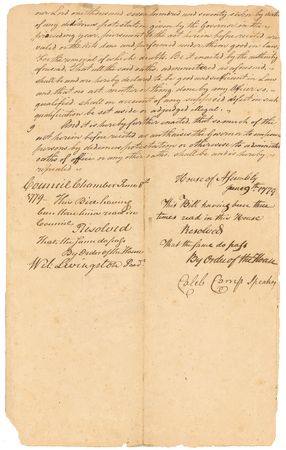 Lot #289 William Livingston Signed Document - Image 2