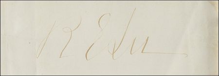 Lot #437 Robert E. Lee: Beautifully displayed Lee signature accompanied by a lock of his hair, and a swatch from his actual ?battle flag? - Image 2