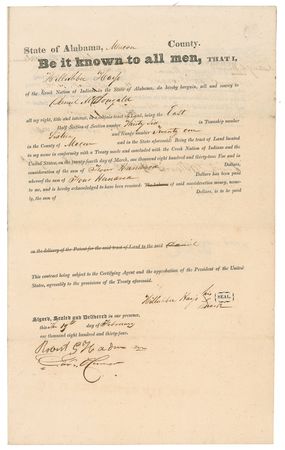 Lot #62 Andrew Jackson: Jackson approves a Creek Indian?s Alabama land sale - Image 2