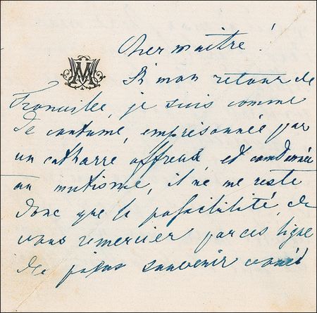 Lot #866 Giacomo Meyerbeer Handwritten Letter Signed - Image 1