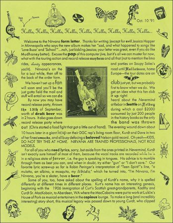 Lot #879 Nirvana Typed Letter Signed - Image 1