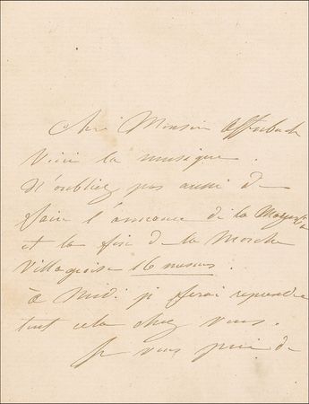 Lot #1231 Marie Taglioni Handwritten Letter Signed - Image 1