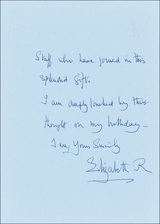 Lot #224 Elizabeth (Queen Mother) Handwritten Letter Signed - Image 2