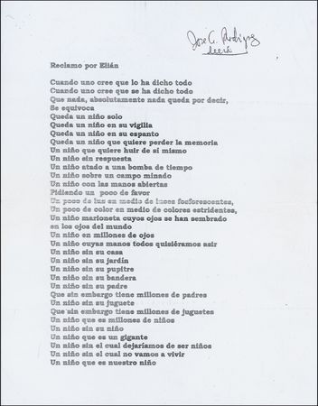 Lot #181 Fidel Castro: Castro signs an important statement on Elian Gonzales - Image 1