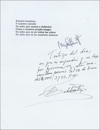Lot #181 Fidel Castro: Castro signs an important statement on Elian Gonzales - Image 2