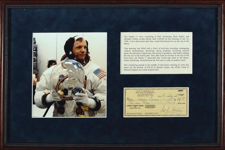 Lot #478 Neil Armstrong: On the very morning of his historic launch, the first man on the moon settles a debt but assuredly jests, 