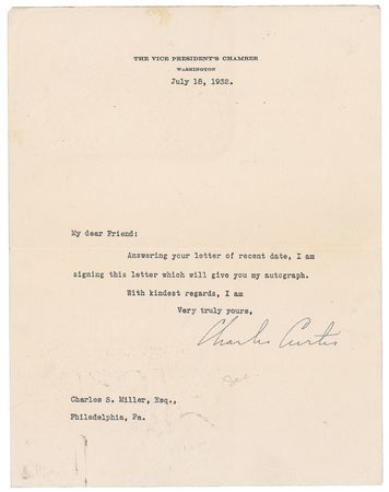 Lot #50 Herbert Hoover and Charles Curtis Group Lot - Image 2