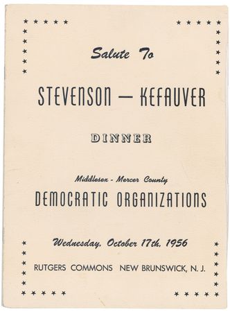 Lot #75 John F. Kennedy: Kennedy boldly signs a 1956 Democratic Party keepsake - Image 2