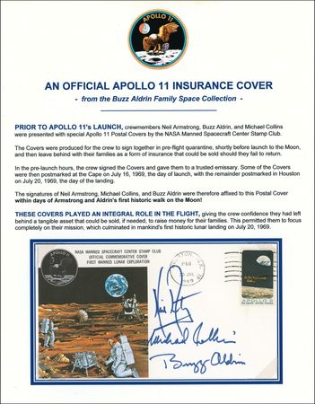 Lot #448 Apollo 11: Disaster preparedness: the Apollo 11 crew sign a “type 1” insurance cover - Image 2