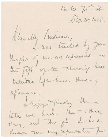 Lot #323 Supreme Court: Benjamin Cardozo Handwritten Letter Signed - Image 1