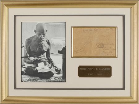 Lot #214 Mohandas Gandhi Signed Envelope - Image 1