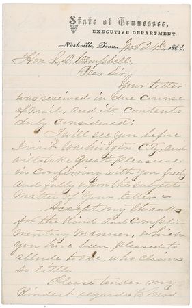 Lot #64 Andrew Johnson: Johnson writes shortly before becoming Vice President - Image 2
