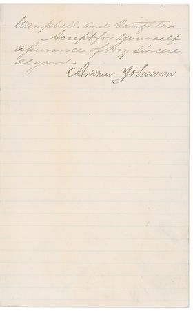 Lot #64 Andrew Johnson: Johnson writes shortly before becoming Vice President - Image 3