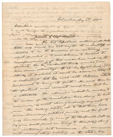 Lot #96 James Polk: Warning the recipient to “Burn this letter as soon as read,” Polk defends himself against his fiercest rival - Image 1