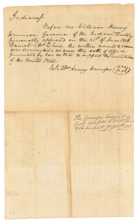 Lot #47 William Henry Harrison: Rare and early Harrison Indiana Territory court appointment - Image 2