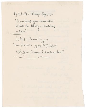 Lot #1097 John Ford: Ford?s handwritten dialog and scene notes for Stagecoach, the film that would propel John Wayne to stardom - Image 2