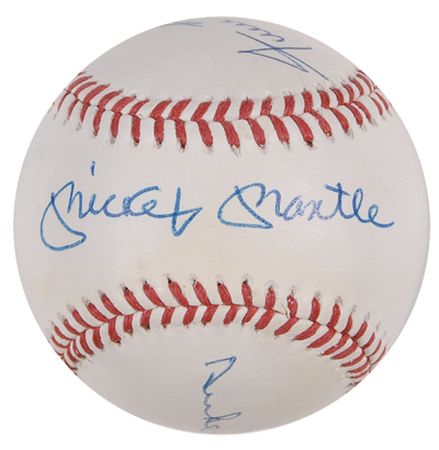 Lot #1425 Mantle, Mays, and Snider Baseball - Image 1