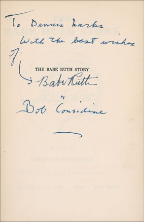 Lot #1484 Babe Ruth: The ‘Bambino’ signs a first-edition copy of his memoirs - Image 1