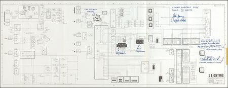 Lot #469 Apollo 16: Apollo 16 flight-flown lighting schematic, certified as ?one of the largest technical diagrams ever used by man on another world? - Image 1
