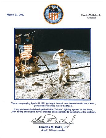 Lot #469 Apollo 16: Apollo 16 flight-flown lighting schematic, certified as ?one of the largest technical diagrams ever used by man on another world? - Image 2