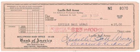 Lot #999 Lucille Ball Check - Image 1