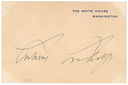 Lot #25 Calvin Coolidge White House Card