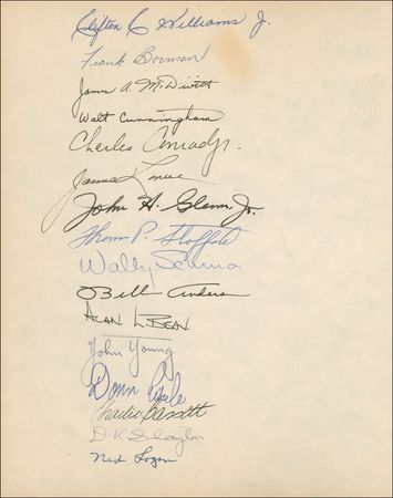 Lot #492 Astronauts: Over 30 astronauts honor their fallen comrade, Ted Freeman, including all of the Mercury 7, 8 Moonwalkers, and the Apollo 01 crew - Image 3