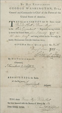 Lot #139 George Washington: Washington discharges a Revolutionary drum major just three months before the Treaty of Paris - Image 5