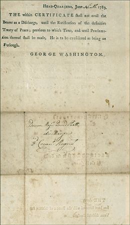 Lot #139 George Washington: Washington discharges a Revolutionary drum major just three months before the Treaty of Paris - Image 6