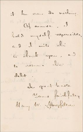 Lot #577 Henry Wadsworth Longfellow Handwritten Letter Signed - Image 1