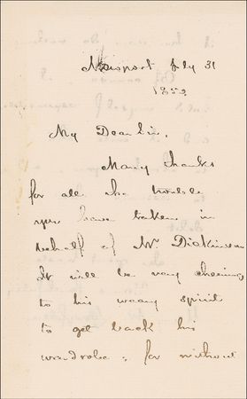 Lot #577 Henry Wadsworth Longfellow Handwritten Letter Signed - Image 2