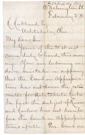 Lot #42 James A. Garfield: Garfield walks a political financial tightrope between local support and national aspirations - Image 1