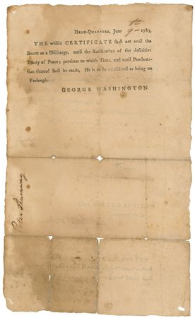 Lot #138 George Washington: General Washington awards a Badge of Merit to a Revolutionary soldier - Image 2