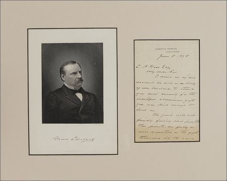 Lot #12 Grover Cleveland Handwritten Letter Signed - Image 1